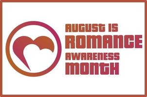 augustus is romantiek awareness maand vectorillustratie vector