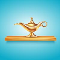 Aladdin-lamp op voetstuksamenstelling vector