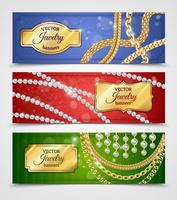 Sieraden Banners Set vector