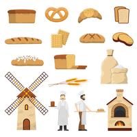 Broodbakkerij set vector