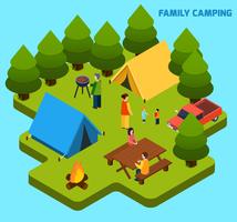 Camping En Reizen Isometrische Samenstelling vector