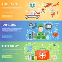 Paramedicus horizontale banners vector