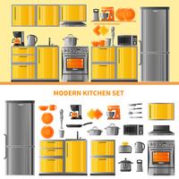 Keuken ontwerpconcept met binnenlandse techniek vector