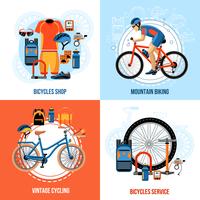 Fietsen 2x2 ontwerpconcept vector