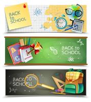 Terug naar school horizontale banners instellen vector