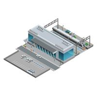 Isometrische miniatuur van het treinstation vector