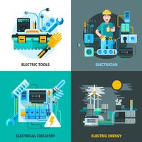 Elektriciteit Concept Icons Set vector