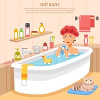 Heet bad poster vector