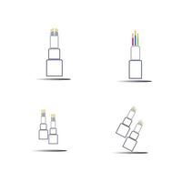 optische vezel kabel vector pictogram illustratie ontwerpsjabloon