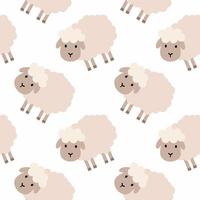 naadloos behang met schattige schapen. een patroon met schapen om op stof te bedrukken en kinderkleding te naaien. vector