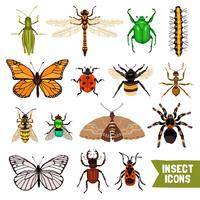 Insecten Icons Set vector