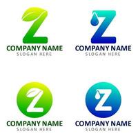 moderne letter logo natuur met groene en blauwe kleur minimalis met de letter z vector