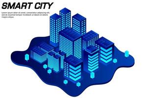 isometrische toekomstige stad. concept voor onroerend goed en bouwsector vector