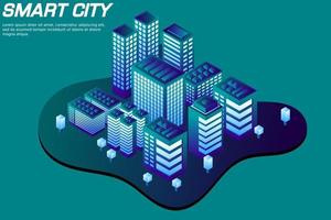 isometrische toekomstige stad. concept voor onroerend goed en bouwsector vector