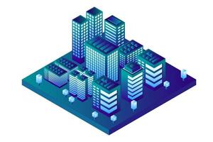 isometrische toekomstige stad. concept voor onroerend goed en bouwsector vector