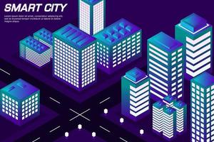 isometrische toekomstige stad. concept voor onroerend goed en bouwsector vector