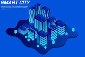 isometrische toekomstige stad. concept voor onroerend goed en bouwsector vector