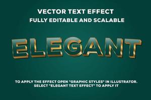 elegant vectorteksteffect bewerkbaar. groen teksteffect met goud. vectorontwerp. belettering vector