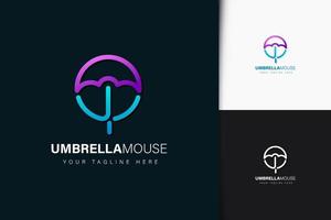 paraplu muis logo-ontwerp met verloop vector