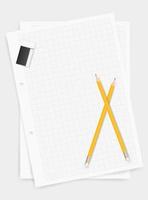 witte tekenpapier achtergrond met potlood en gum. vector. vector