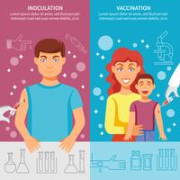 Kind en volwassen vaccinatie Banner Set vector