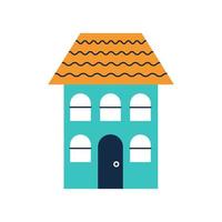 schattig huis van twee verdiepingen. platte vectorillustratie vector