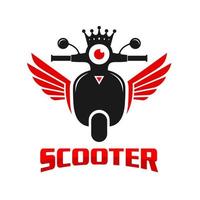 koningslogo van scootermotor vector