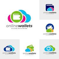 set van cloud portefeuilles logo vector sjabloon, creatieve portefeuilles logo ontwerpconcepten