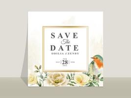 bruiloft uitnodigingskaart sjabloon gele bloemen thema vector