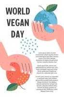 wereld vegan dag. vectorillustratie, affiche. vector