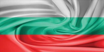 de nationale vlag van bulgarije. het symbool van de staat op golvende katoenen stof. realistische vectorillustratie.vlagachtergrond met doektextuur vector