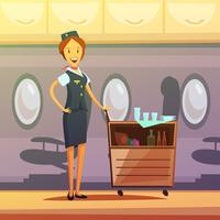 Stewardess Cartoon Illustratie vector