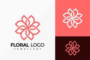 bloemen sieraden logo vector ontwerp. abstract embleem, ontwerpen concept, logo's, logo element voor sjabloon.