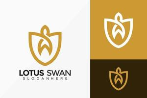 lotus zwaan logo vector ontwerp. abstract embleem, ontwerpen concept, logo's, logo element voor sjabloon.