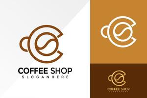 letter c coffeeshop logo ontwerp, koffie bedrijfslogo's vector, modern logo, logo ontwerpen vector illustratie sjabloon