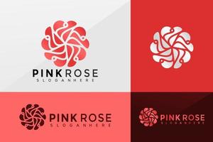 roze roos bedrijfslogo vector, merkidentiteit logo's ontwerp, modern logo, logo ontwerpen vector illustratie sjabloon