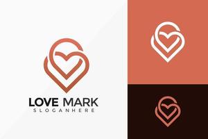pin liefde locatie logo ontwerp vector illustratie sjabloon