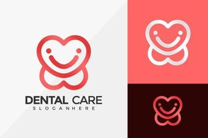 tandheelkundige liefde zorg logo ontwerp merk identiteit logo's ontwerpen vector illustratie sjabloon