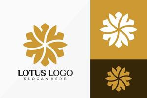 luxe lotus bloemen logo vector ontwerp. abstract embleem, ontwerpen concept, logo's, logo element voor sjabloon.