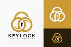 luxe sleutelslot geometrische vector embleemontwerp. abstract embleem, ontwerpen concept, logo's, logo element voor sjabloon.