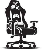 kantoor of gaming stoel en houten bureau stoel silhouetten vector