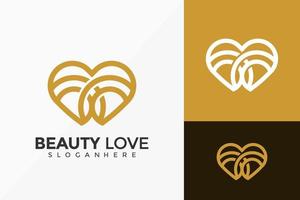 gouden luxe liefde logo-ontwerp, minimalistische moderne logo's ontwerpen vector illustratie sjabloon