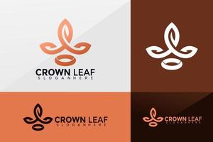 kroon blad logo vector, minimaliset elegant luxe logo ontwerp, modern logo, logo ontwerpen vector illustratie sjabloon