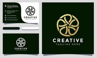 gouden koninklijke bloem creatief logo ontwerp vectorillustratie, minimalistische elegante, moderne sjabloon voor bedrijfsvisitekaartjes vector