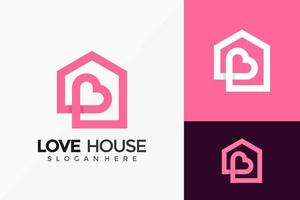 liefde huis logo ontwerp. moderne idee logo's ontwerpen vector illustratie sjabloon