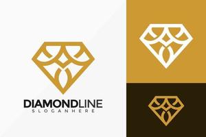 brief een lijn kunst diamant logo vector ontwerp. abstract embleem, ontwerpen concept, logo's, logo element voor sjabloon.