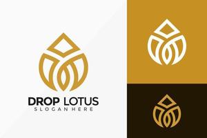 drop lotusbloem creatief logo-ontwerp. moderne idee logo's ontwerpen vector illustratie sjabloon