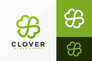 klaver liefde logo ontwerp, minimalistische logo's ontwerpen vector illustratie sjabloon