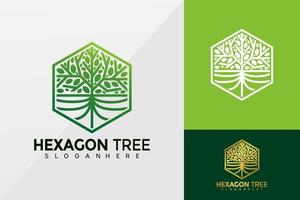 zeshoek boom blad business logo vector, merk identiteit logo's ontwerp, modern logo, logo ontwerpen vector illustratie sjabloon