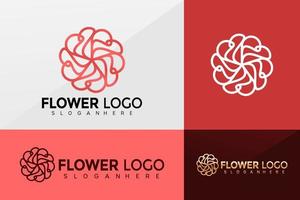 bloem bedrijfslogo vector, merkidentiteit logo's ontwerp, modern logo, logo ontwerpen vector illustratie sjabloon